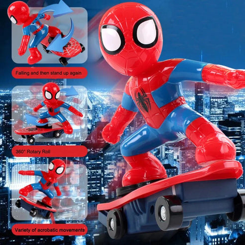 Electrifying Spider Hero Stunt Skateboard Toy for Thrilling Action Adventures - Luxemir Store