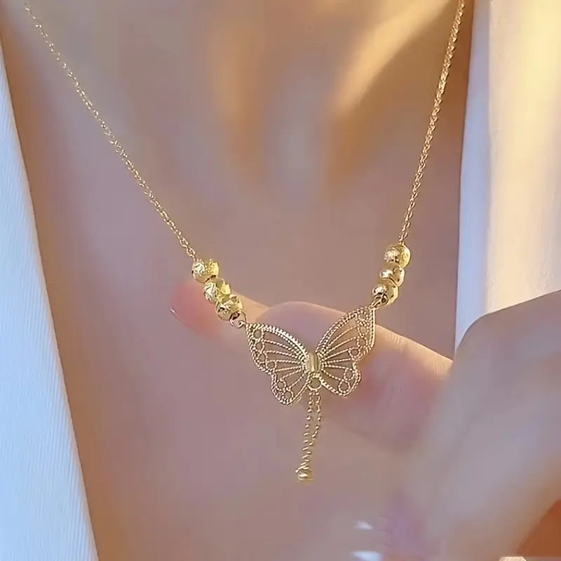 Delicate Wings Necklace - Gold Plated Elegance - Luxemir Store