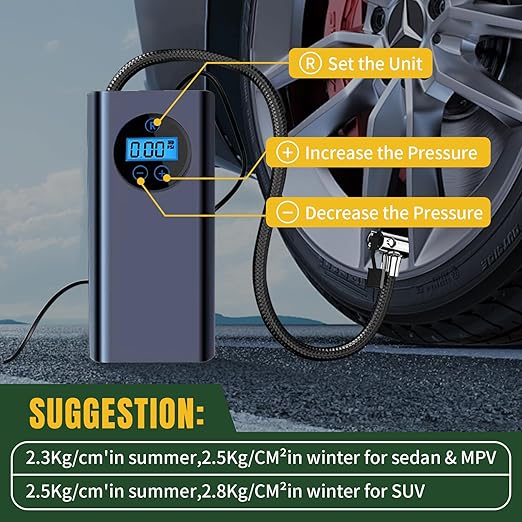 Tire Inflator Air Compressor for Quick and Easy Inflation Portable Solution - Luxemir Store
