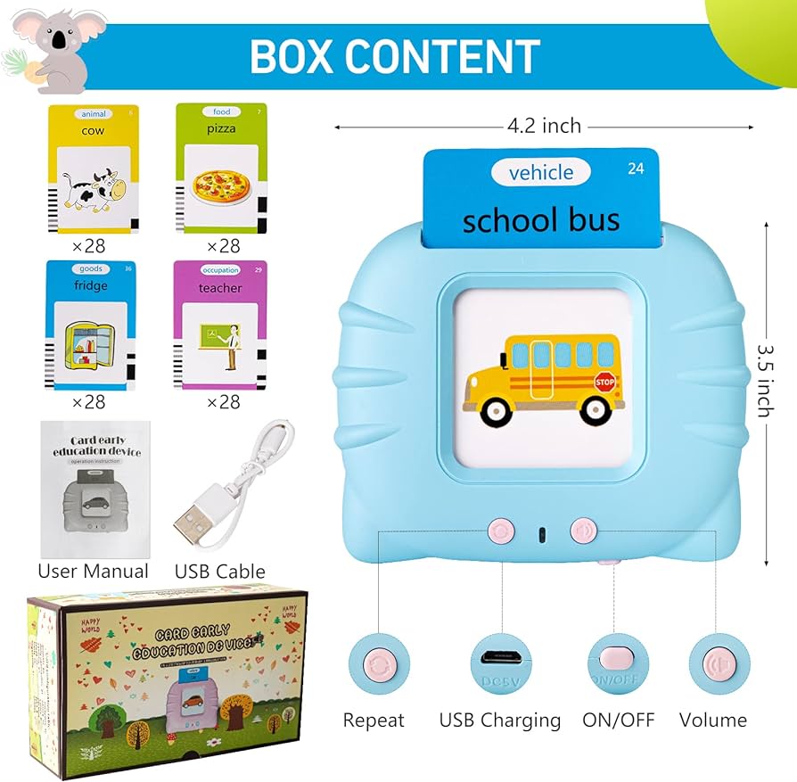 Talking Flash Cards Educational Toy for Kids - Luxemir Store
