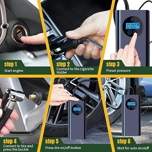 Tire Inflator Air Compressor for Quick and Easy Inflation Portable Solution - Luxemir Store