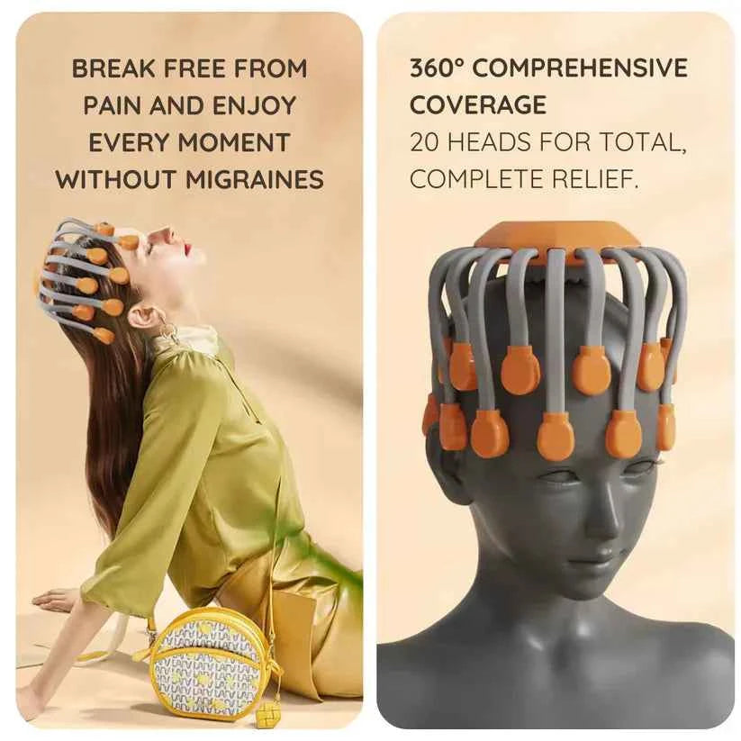 Head Massager Migraine Relief – Wireless Smart Octopus Device - Luxemir Store