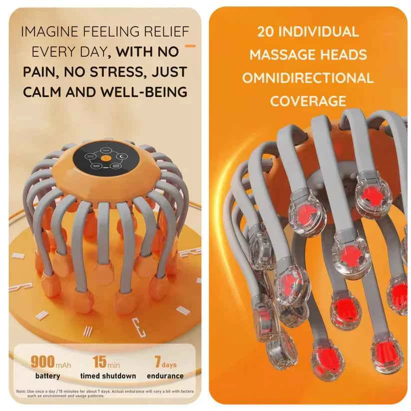 Head Massager Migraine Relief – Wireless Smart Octopus Device - Luxemir Store