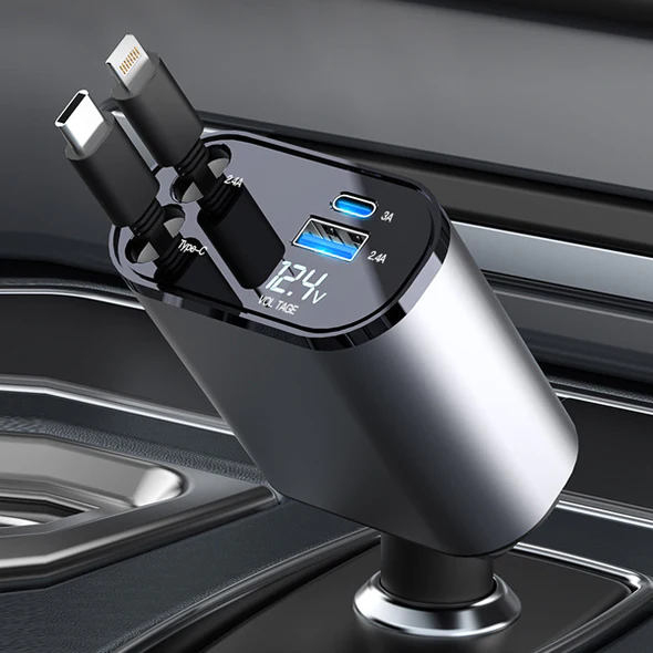 Retractable Car Charger for Quick Device Charging - Luxemir Store