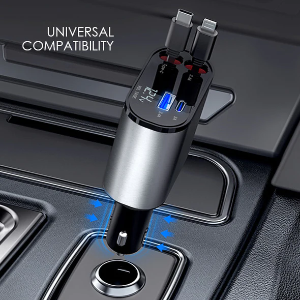 Retractable Car Charger for Quick Device Charging - Luxemir Store