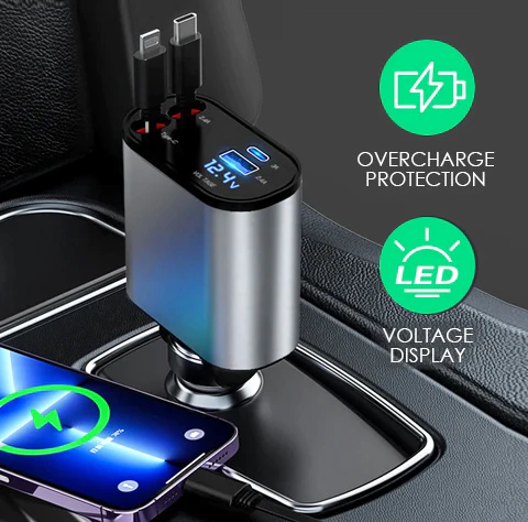 Retractable Car Charger for Quick Device Charging - Luxemir Store