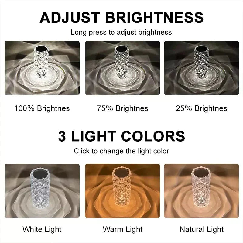 Crystal Touch Lamp - Elegant LED Lighting with Touch Control - Luxemir Store