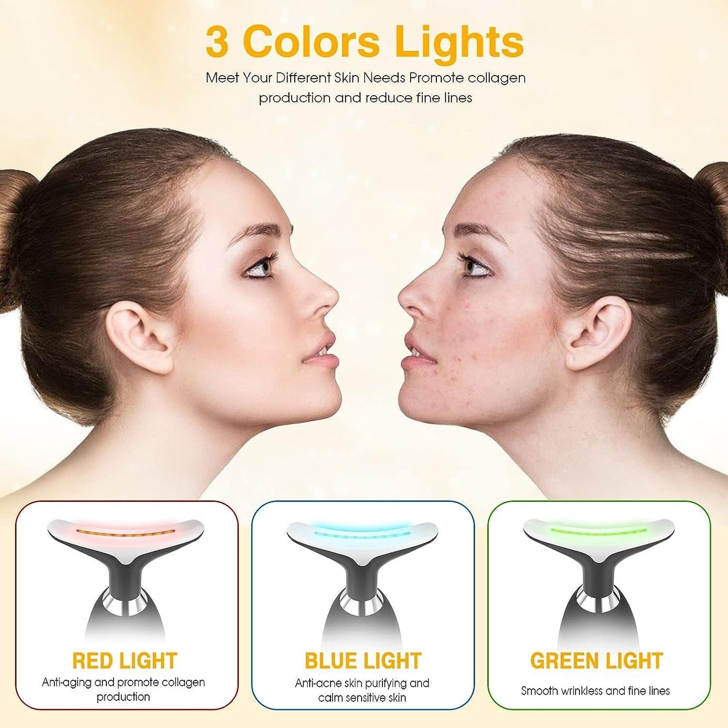 3 Colors Light Facial Lifting Tool Meifuly Face Device - Luxemir Store