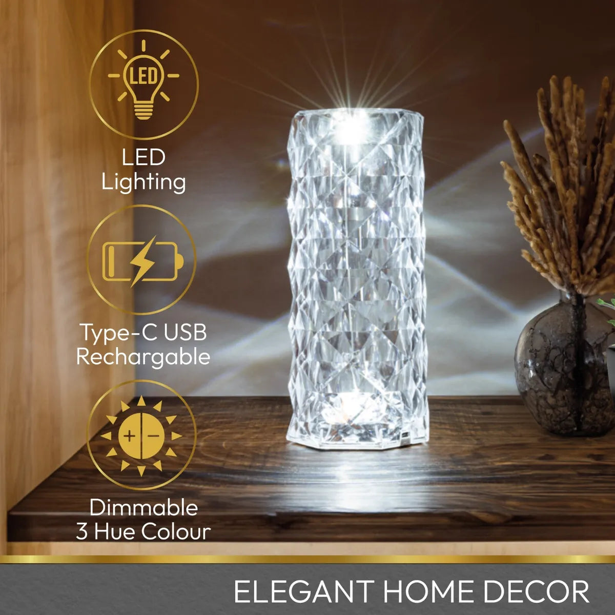Crystal Touch Lamp - Elegant LED Lighting with Touch Control - Luxemir Store