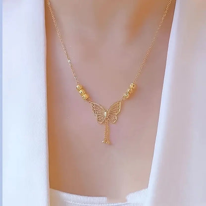 Delicate Wings Necklace - Gold Plated Elegance - Luxemir Store