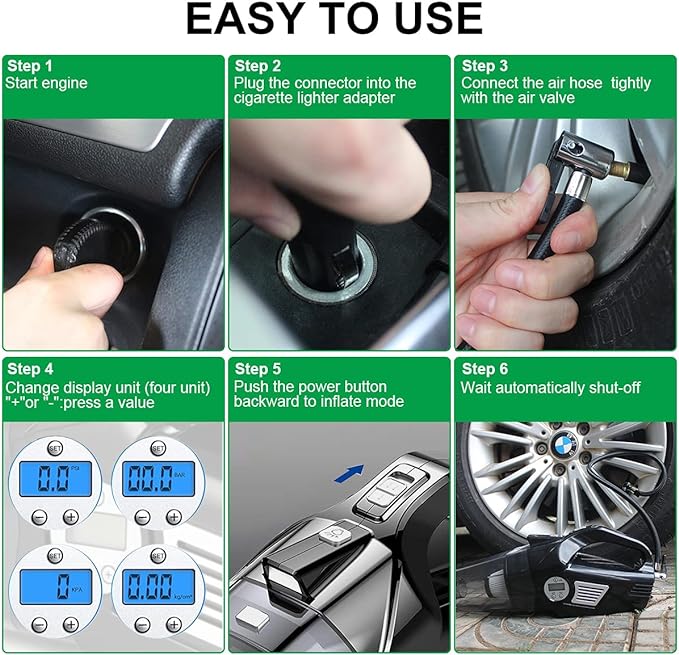 4-in-1 Car Tire Inflator Vacuum Cleaner - Luxemir Store