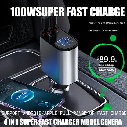 Retractable Car Charger for Quick Device Charging - Luxemir Store