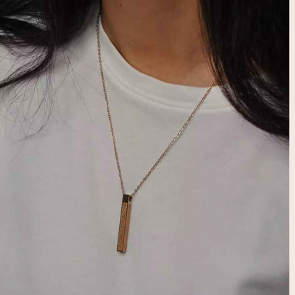 Ayatul Kursi Necklace - Bar Block Design Islamic Jewelry for Spiritual Protection - Luxemir Store