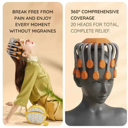 Head Massager Migraine Relief – Wireless Smart Octopus Device - Luxemir Store