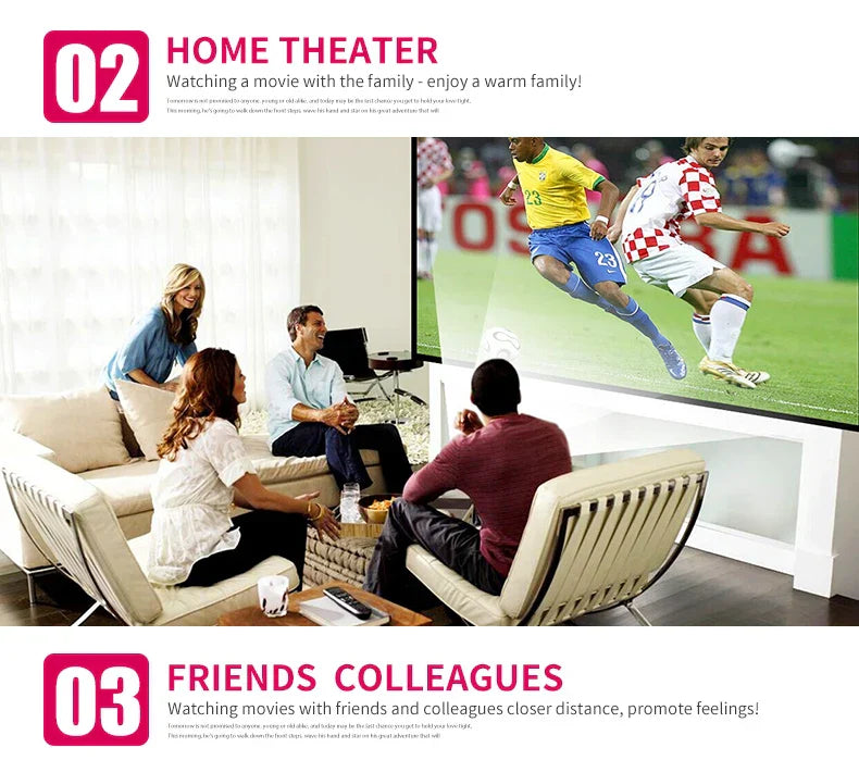 Mini Projector Compact Portable 1080P HD Home Theater Projector - Luxemir Store