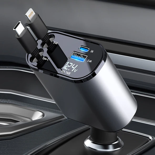 Retractable Car Charger for Quick Device Charging - Luxemir Store