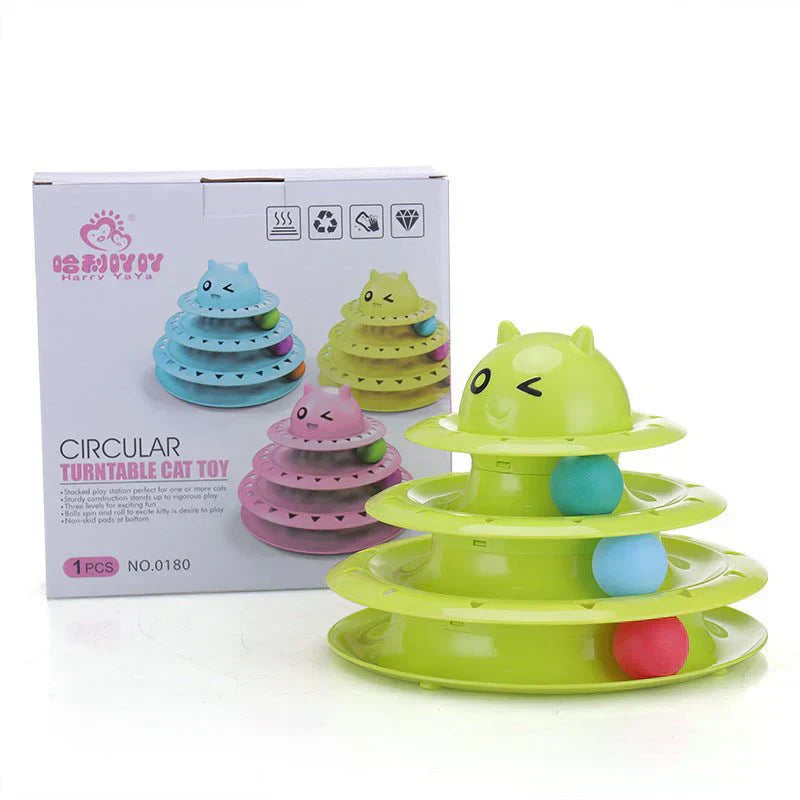 Color Cat Toy Colorful Three-Layer Round Toy for Fun Playtime - Luxemir Store