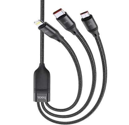 Hoco 3-in-1 USB Charging Cable U104 for All Devices - Versatile Charger - Luxemir Store