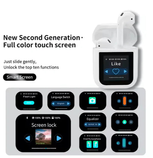 Smart LED Display Earbuds for Enhanced Audio Experience - Luxemir Store